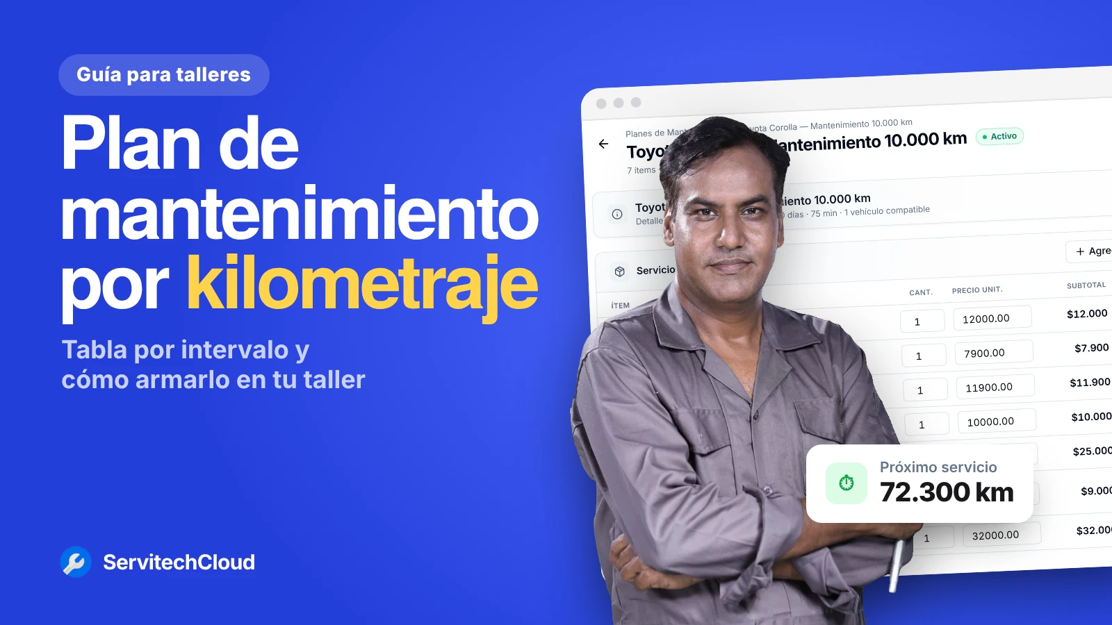 Plan de mantenimiento por kilometraje: tabla y cómo armarlo