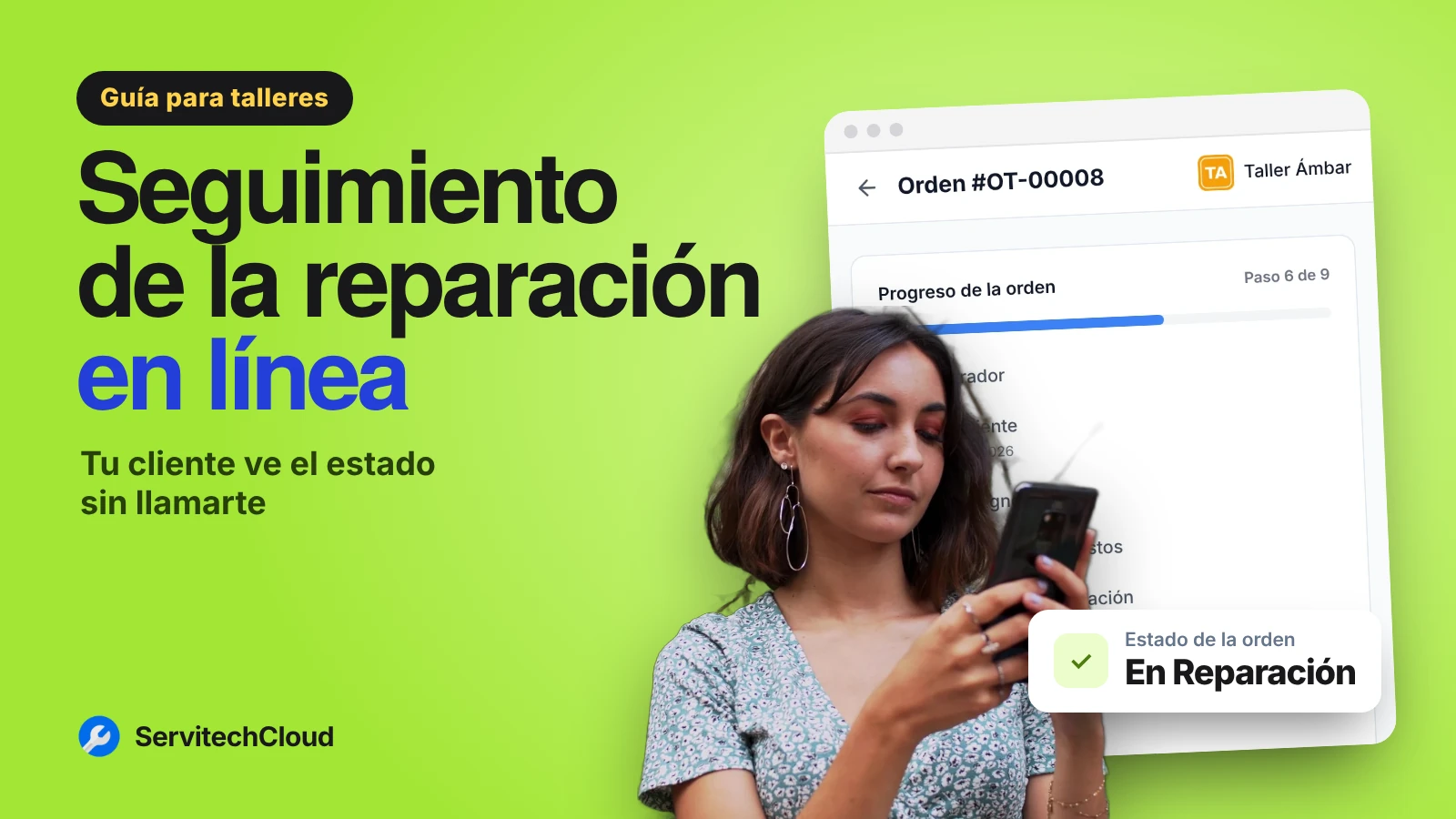 Seguimiento de reparación en línea para clientes del taller